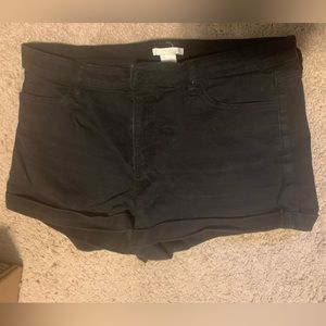 Black jean shorts